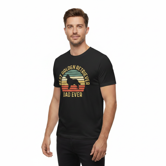 4th & Zuri - Best Golden Retriever Dad T-Shirt – Unisex – Black