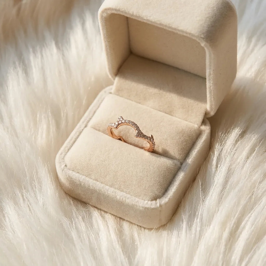 Bois Scalloped Quatrefoil Outline Ring