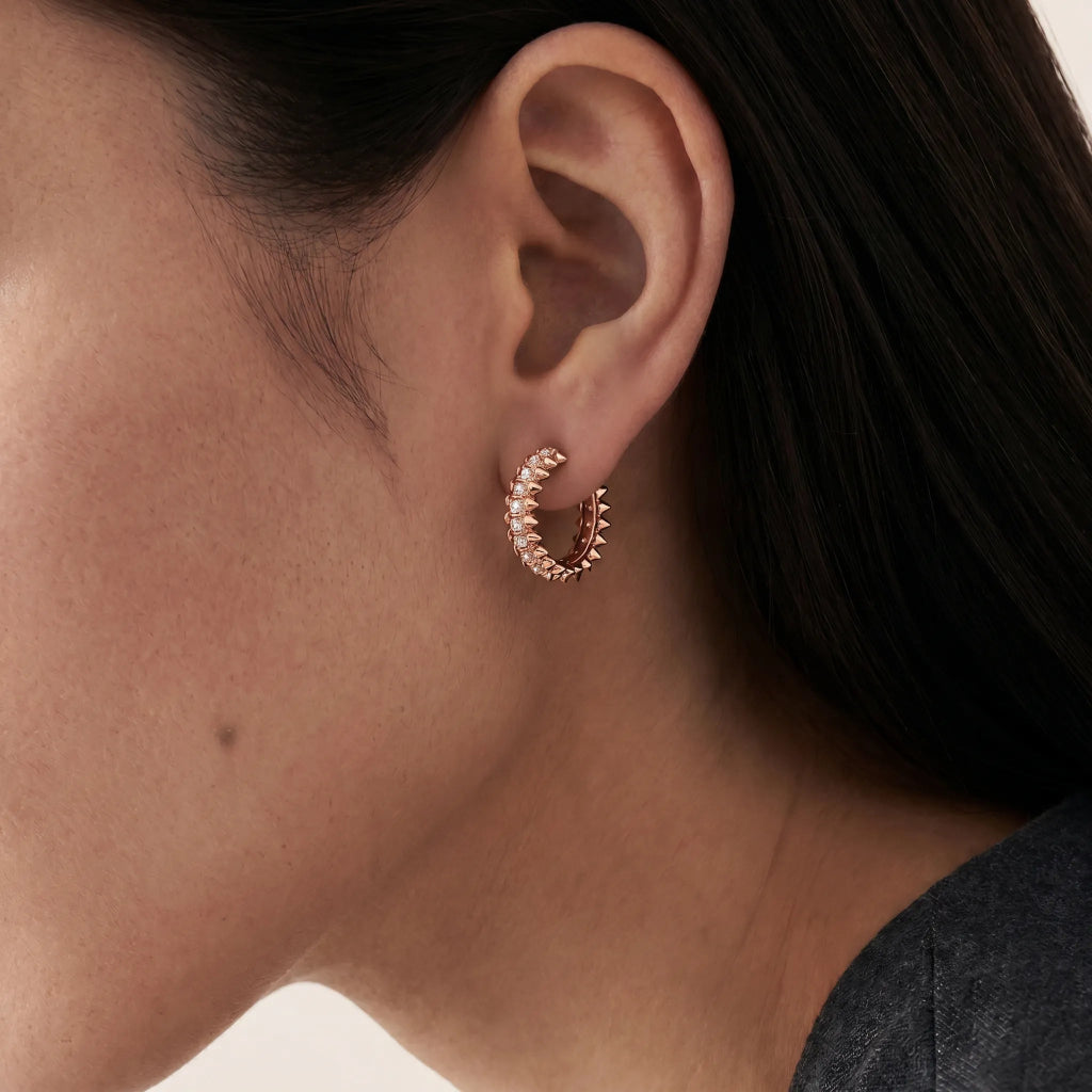 Clash De Pave Ridge Hoop Earrings