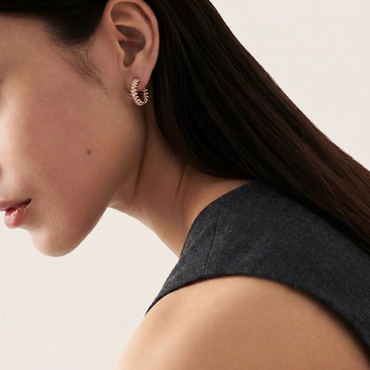 Clash De Pave Ridge Hoop Earrings