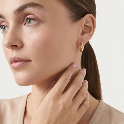 Clash De Studded Ridge Hoop Earrings