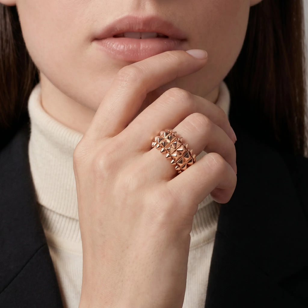 Clash Pyramid Stud Band Ring