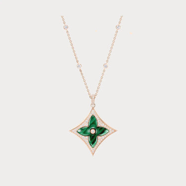 Color Blossom Green Inlay Star Necklace