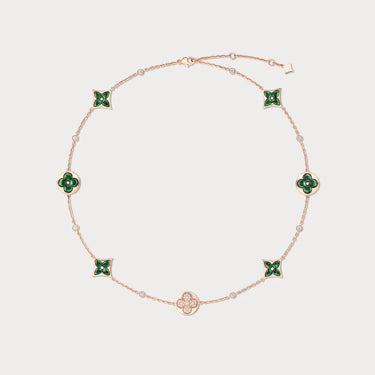 Color Blossom Green Multi Motif Necklace