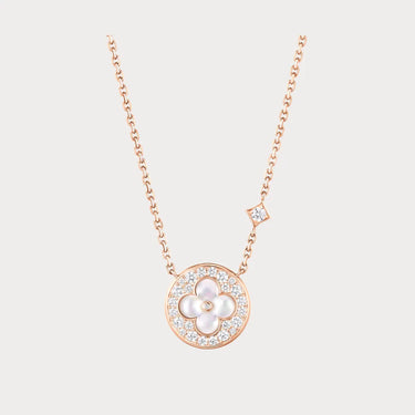 Color Blossom Pave Circle Necklace