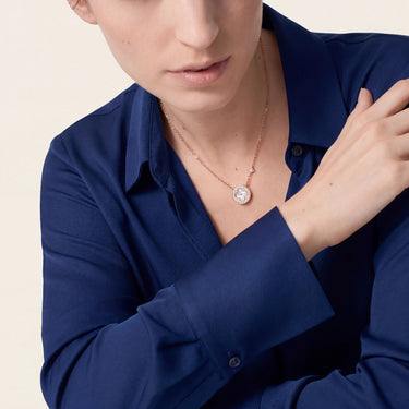 Color Blossom Pave Circle Necklace