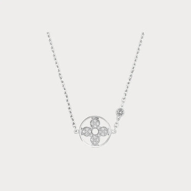Color Blossom Pave Flower Pendant Necklace