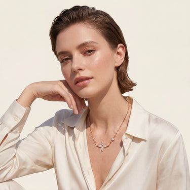 Color Blossom Pave Petal Necklace