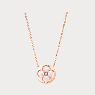Color Blossom Rose Inlay Round Necklace