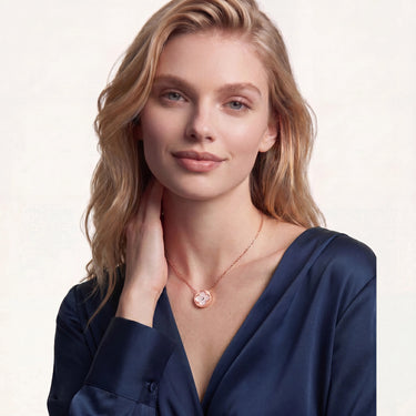 Color Blossom Rose Inlay Round Necklace