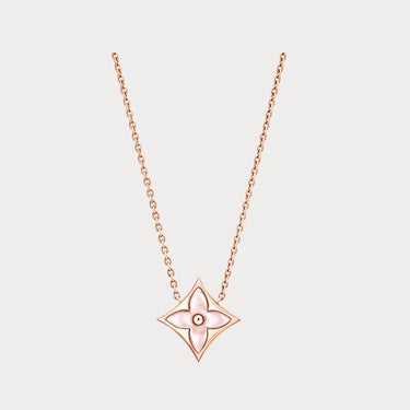 Color Blossom Rose Inlay Star Necklace