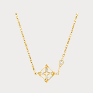Color Blossom Yellow Pave Star Necklace
