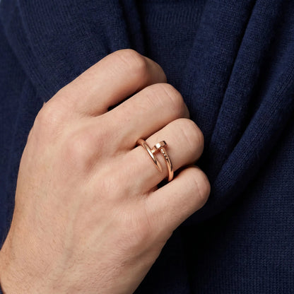 Curved Nail Head Open Ring