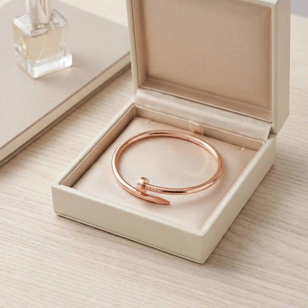 Curved Nail Open Bangle Bracelet