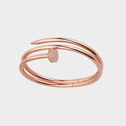 Double Loop Pave Nail Bangle Bracelet