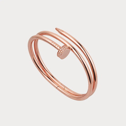 Double Loop Pave Nail Bangle Bracelet