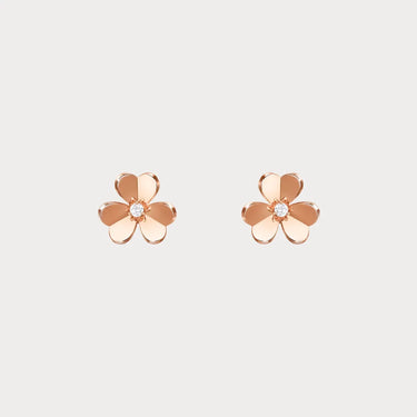Frivole Rose Polished Flower Stud Earrings