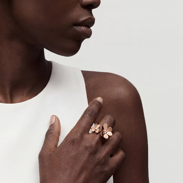 Frivole Rose Two Bloom Open Ring