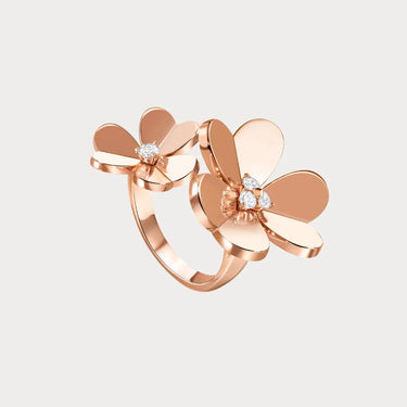 Frivole Rose Two Bloom Open Ring
