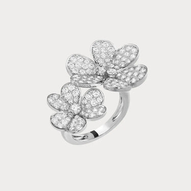 Frivole White Double Flower Ring