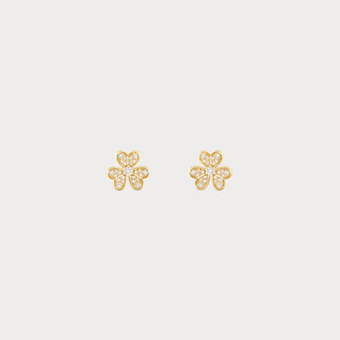 Frivole Yellow Floral Clover Stud Earrings