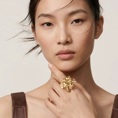 Frivole Yellow Floral Cluster Ring