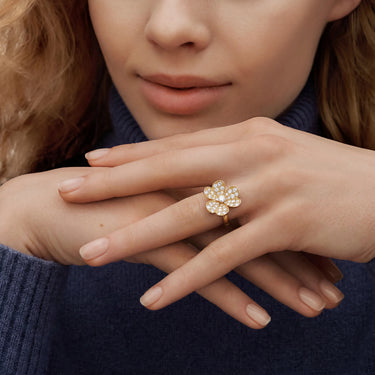 Frivole Yellow Sparkle Flower Ring