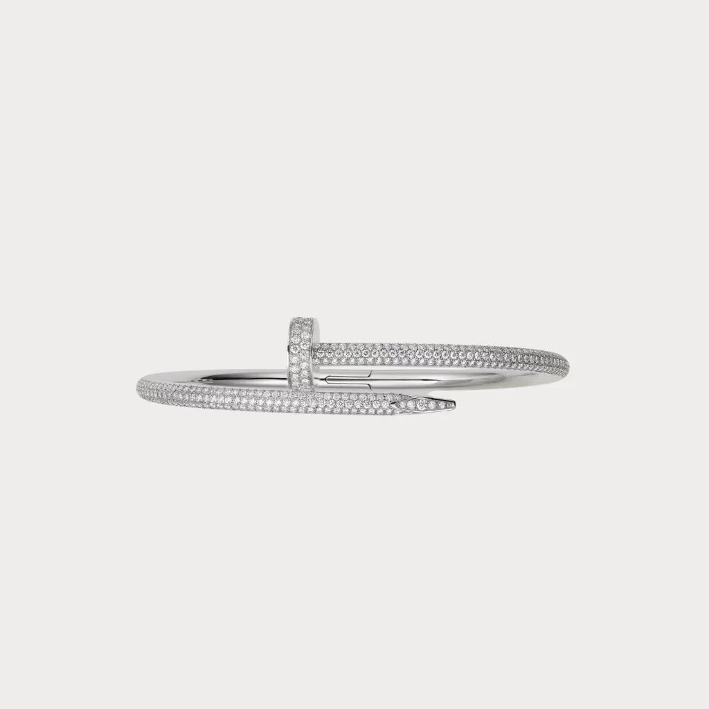 Full Pave Nail Open Bangle Bracelet
