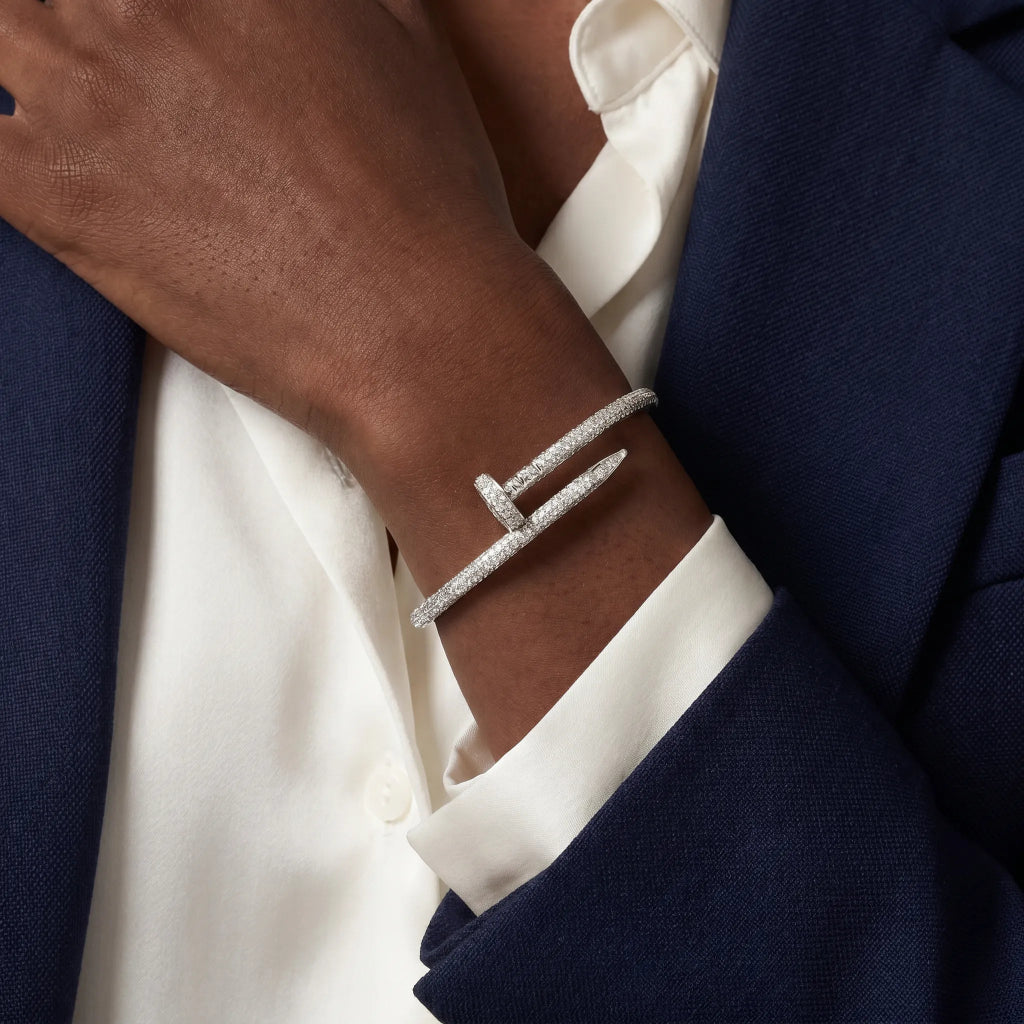 Full Pave Nail Open Bangle Bracelet