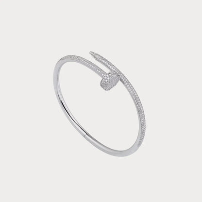 Full Pave Nail Open Bangle Bracelet