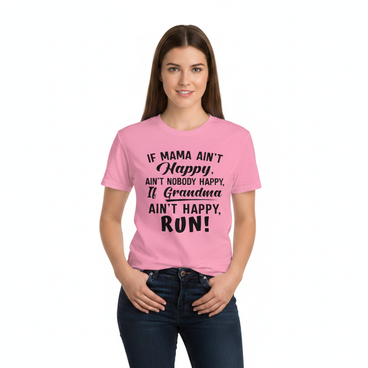 4th & Zuri - Happy Grandma Quote T-Shirt – Unisex – Pink