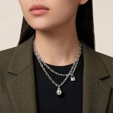 HardWear White Lock Sphere Pendant Necklace