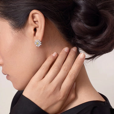 JC Daisy Pave Stud Earrings