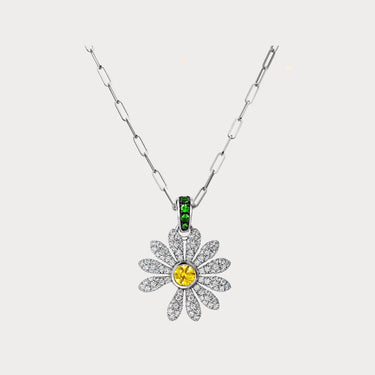 JC Pave Daisy Pendant Necklace