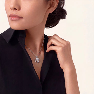 JC Pave Daisy Pendant Necklace