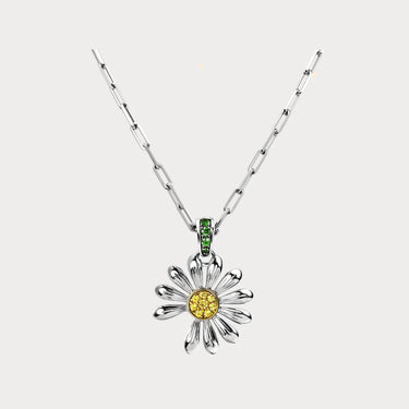 JC Yellow Center Daisy Pendant Necklace