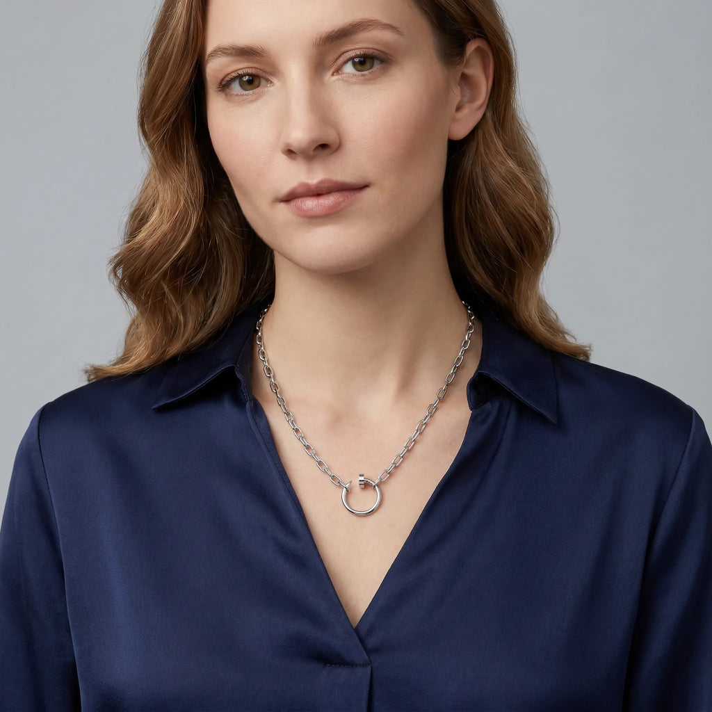 Juste Un Clou Nail Hoop Charm Necklace