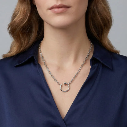 Juste Un Clou Nail Hoop Charm Necklace