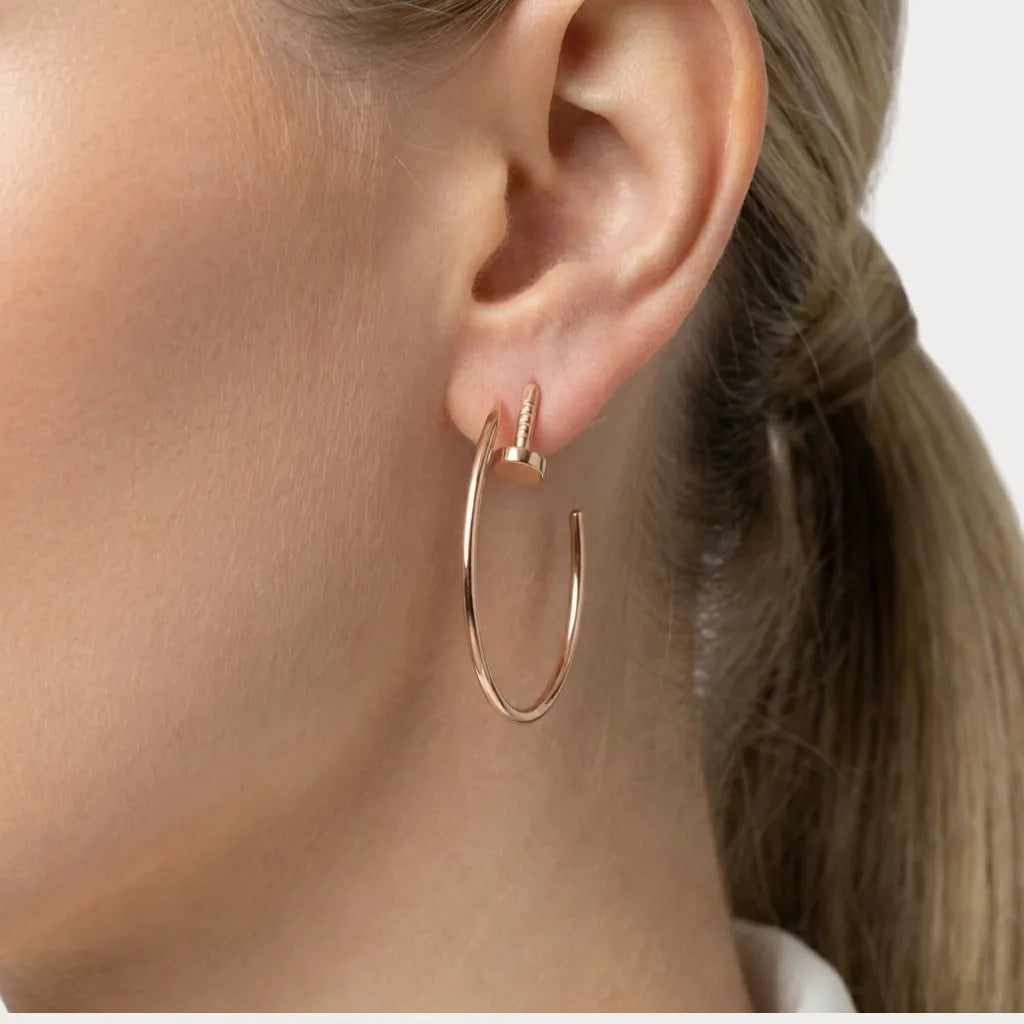 Juste un Clou Nail Motif Hoop Earrings