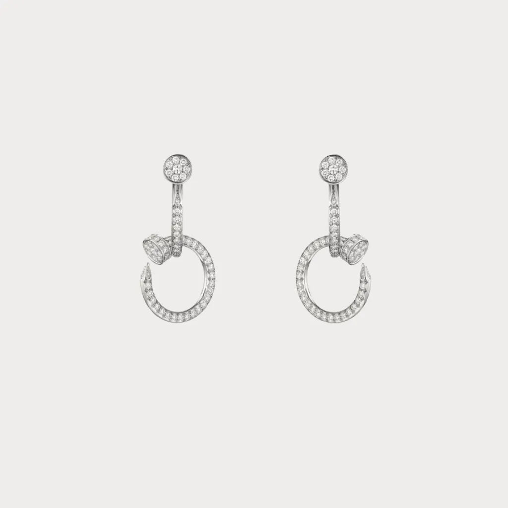 Juste un Clou Pave Circle Drop Earrings