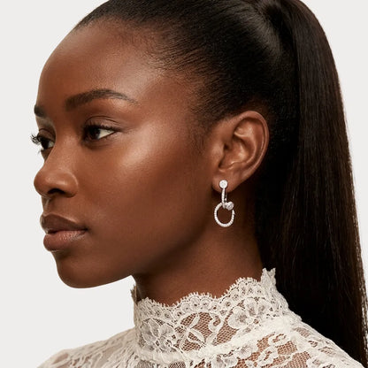 Juste un Clou Pave Circle Drop Earrings