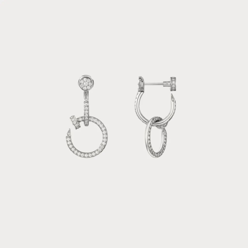 Juste un Clou Pave Circle Drop Earrings