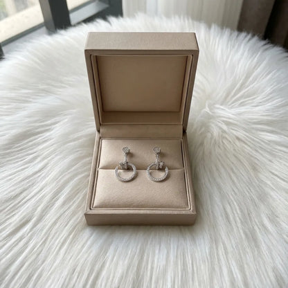 Juste un Clou Pave Circle Drop Earrings
