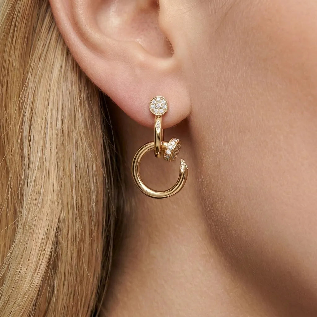 Juste un Clou Pave Drop Earrings