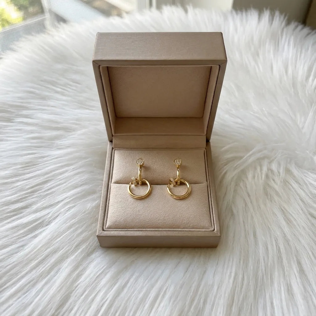 Juste un Clou Pave Drop Earrings