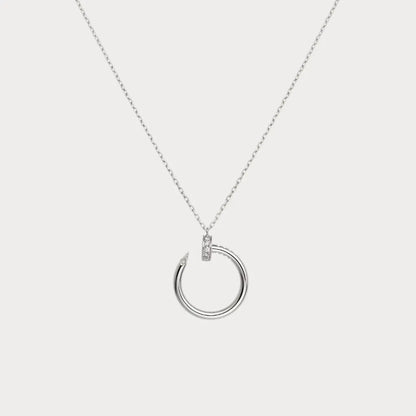 Juste Un Clou Pave Nail Hoop Necklace