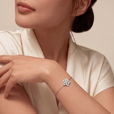 Lotus Pave Flower Bracelet