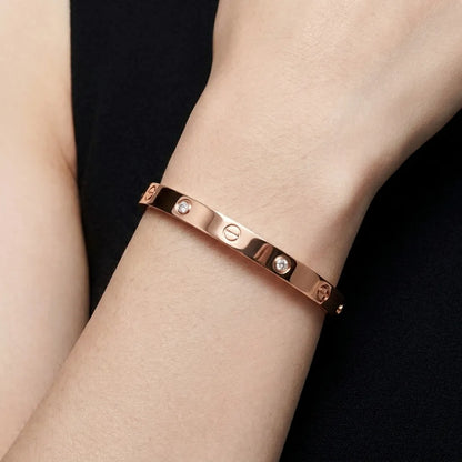 Love Bezel Detail Bangle Bracelet