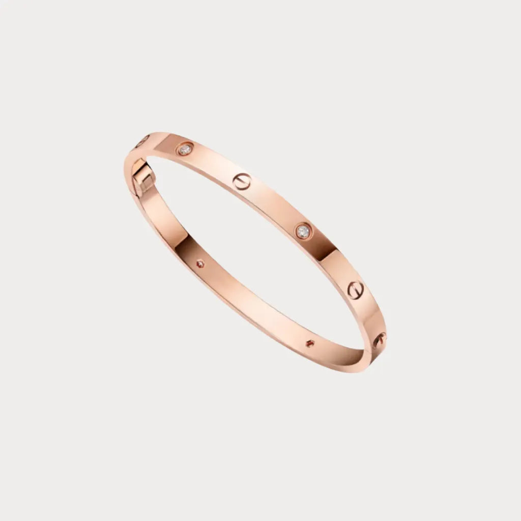 Love Bezel Detail Bangle Bracelet
