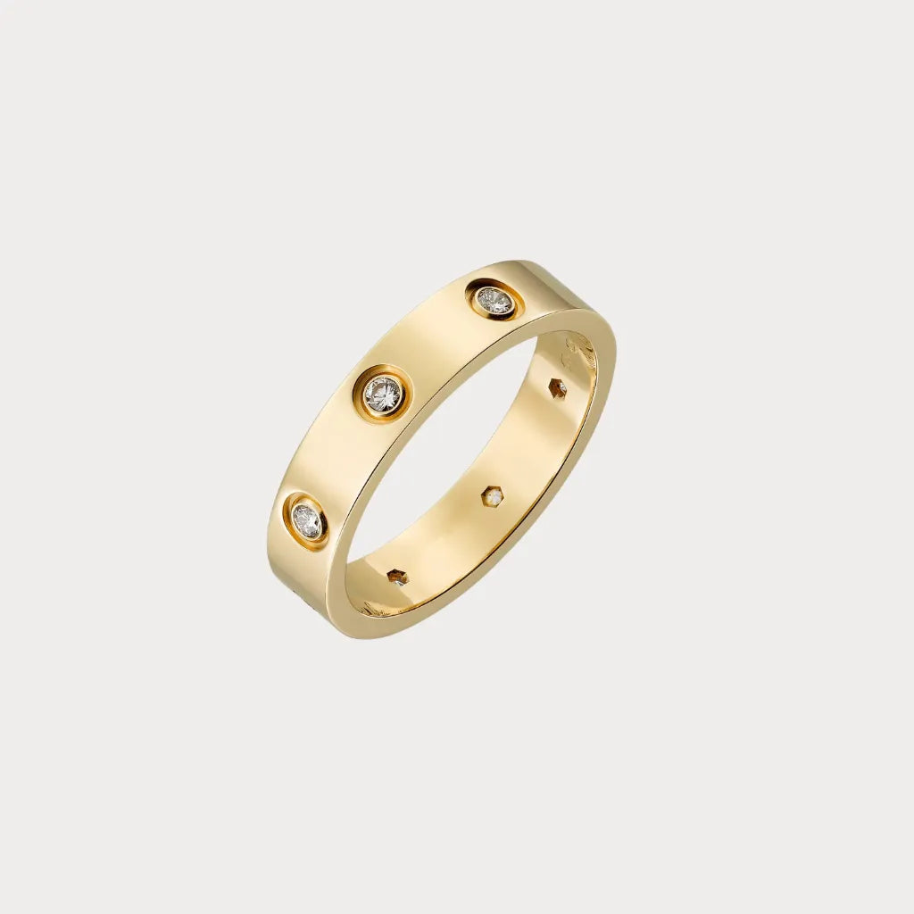 Love Bezel Stone Band Ring